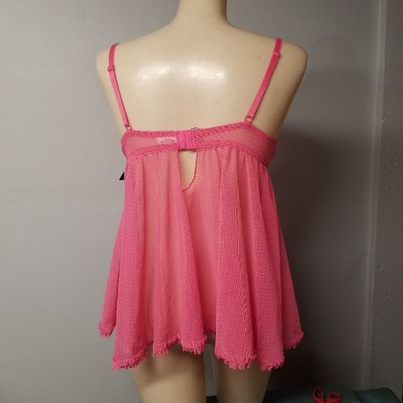 New Y2K 2000s Rampage Fly away pink mesh medium M lingerie bra top - Picture 2 of 7